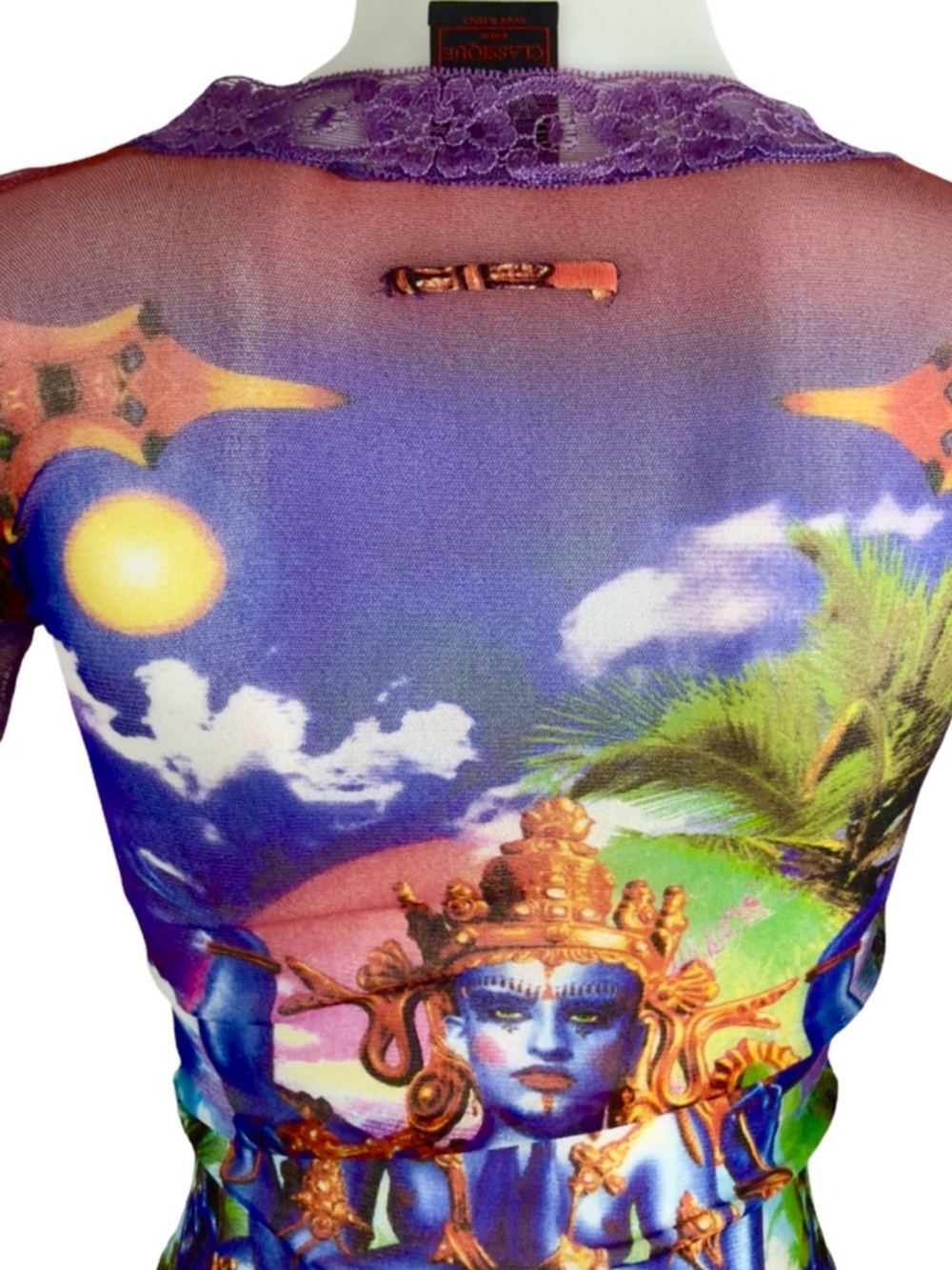 RARE Archive Jean Paul Gaultier SS97 Shiva Print Mesh Dress - Maille Classique - Picture 8 of 13